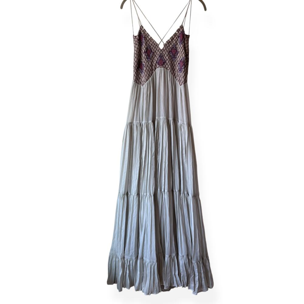 Free People Beaded Maxi Dress in Light Blue and Purple - Picture 2 of 15